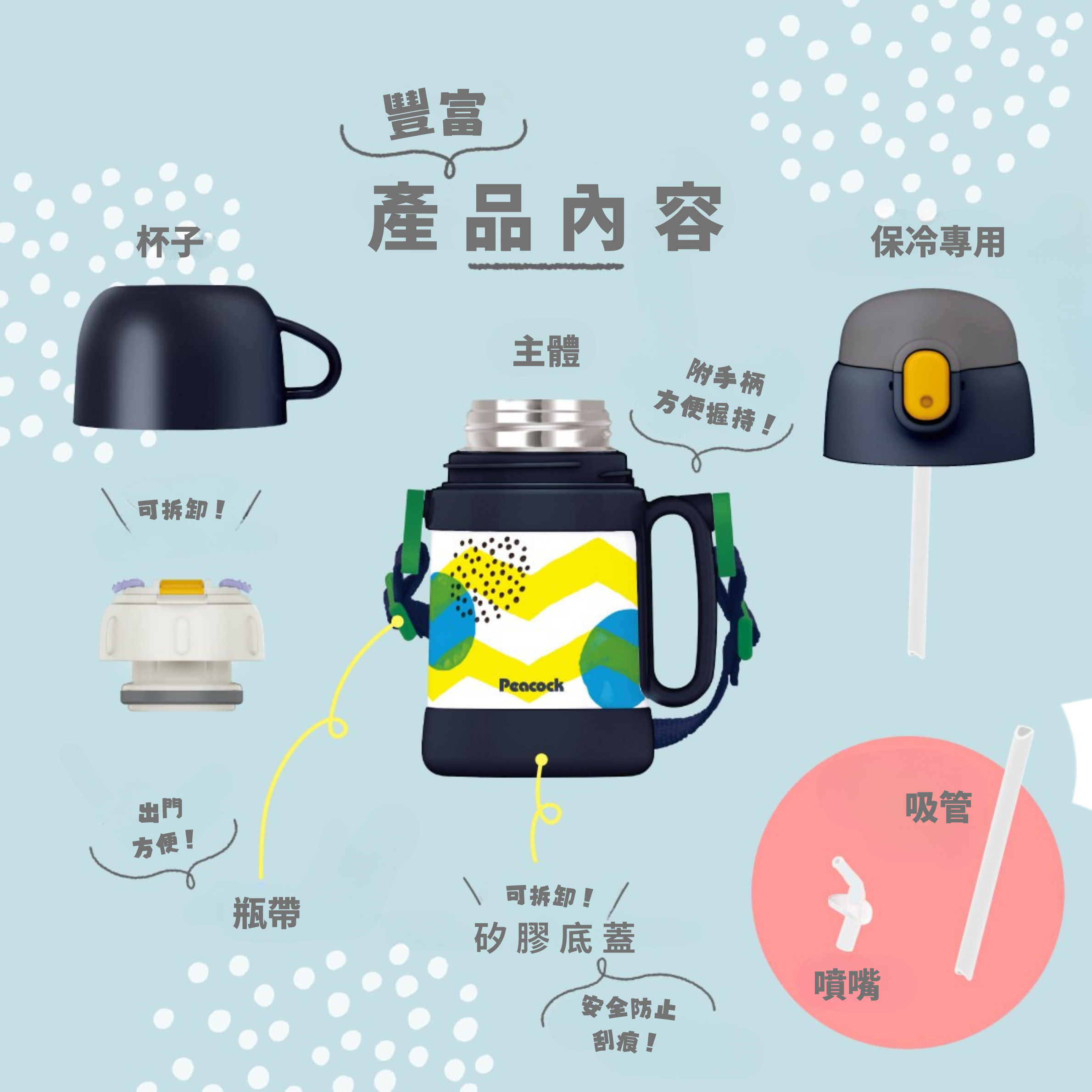 Peacock日本孔雀 ASK-W40 400ml 兒童保溫杯，不銹鋼，耐衝擊底座，隨行學習兩用，幼兒園適用 9