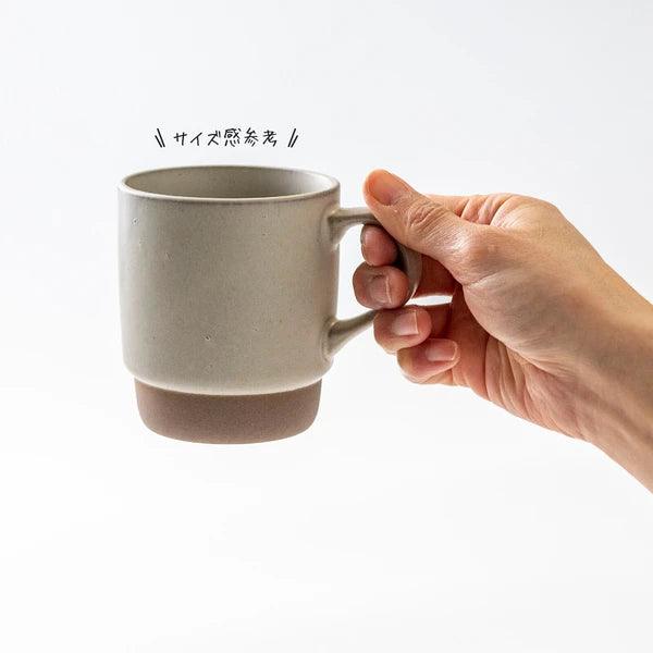 米白色咖啡杯茶杯-340ml日本美濃燒-3