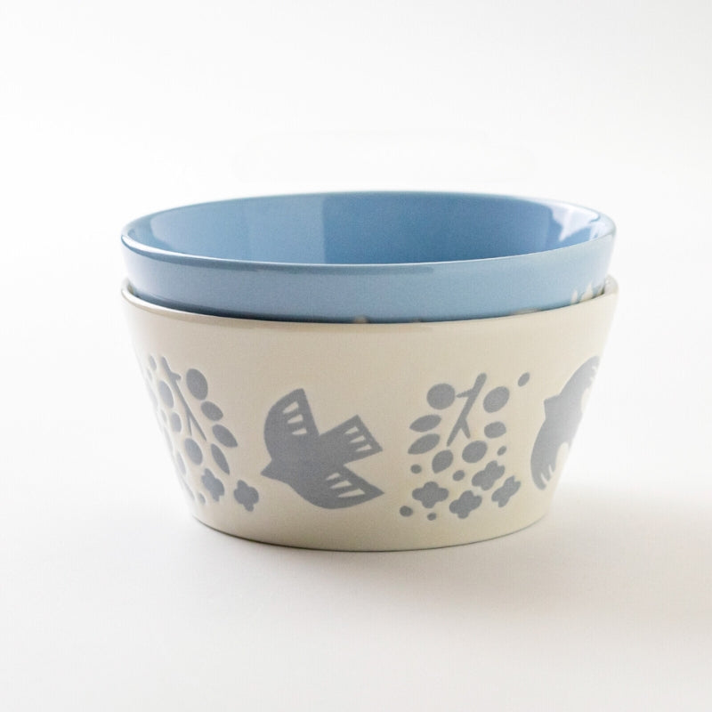 PLANTAREE / 13cm 日本陶瓷餐碗附蓋 / 飛鳥淺藍 - Chop & Chew