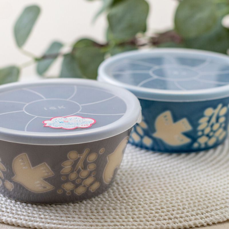PLANTAREE / 13cm 日本陶瓷餐碗附蓋 / 飛鳥藍 - Chop & Chew