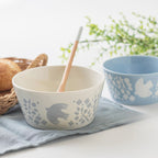 PLANTAREE / 13cm 日本陶瓷餐碗附蓋 / 飛鳥淺藍 - Chop & Chew