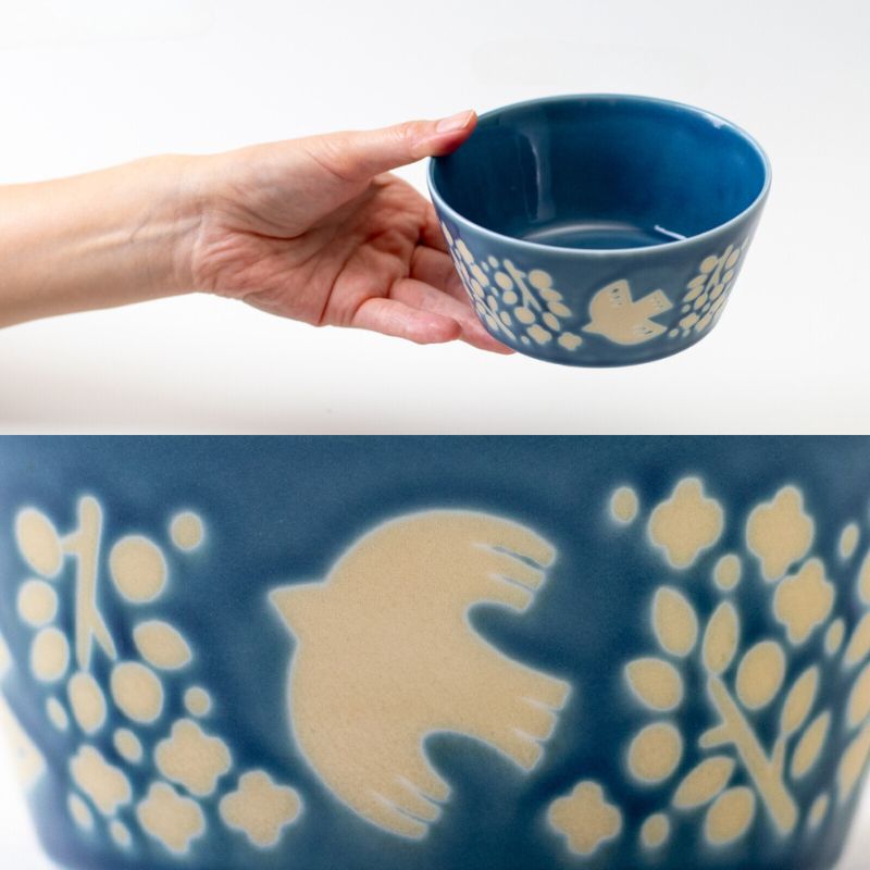 PLANTAREE / 13cm 日本陶瓷餐碗附蓋 / 飛鳥藍 - Chop & Chew