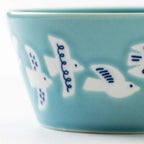 PLANTAREE / 13cm 日本陶瓷餐碗附蓋 / 白腹藍姬鶲 - Chop & Chew